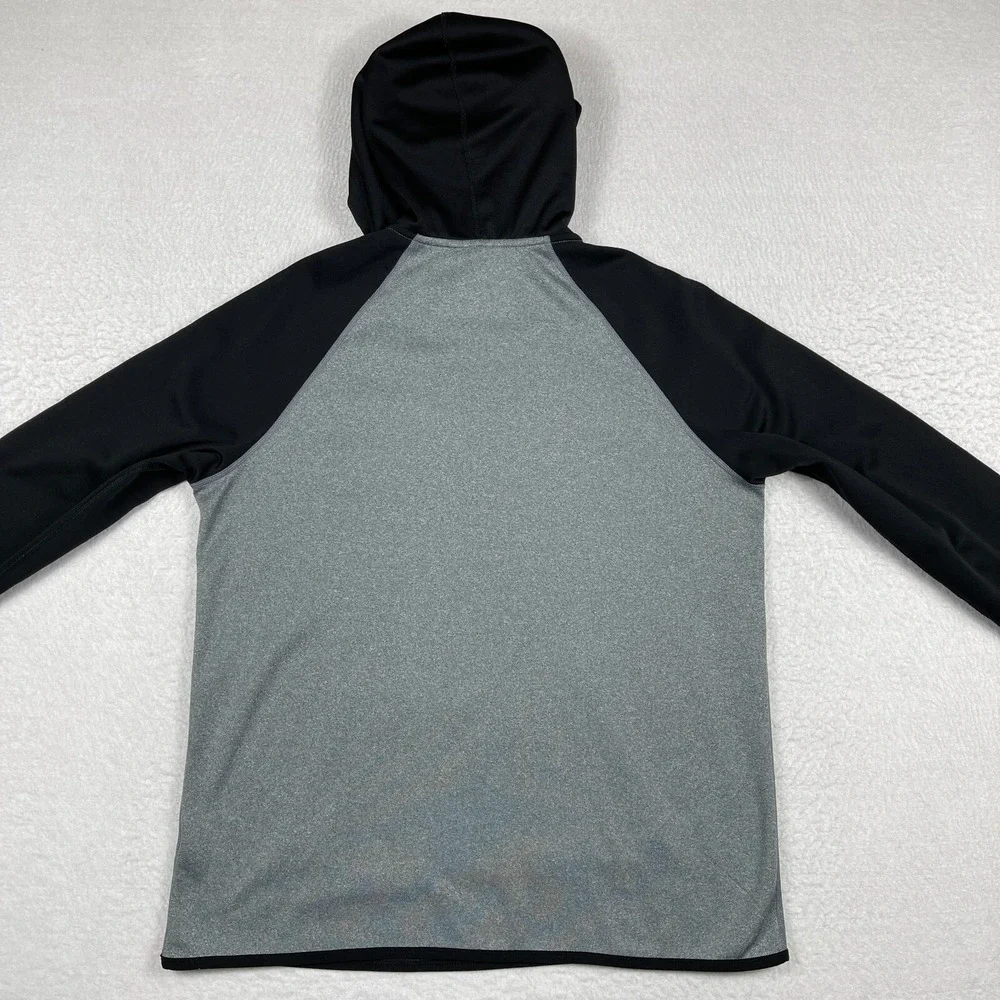 Nike Sweatshirt Womens Large Gray Black Dri Fit Pullover Training Hoodie Casual‎